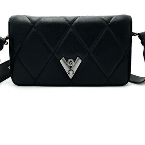 Valentino Orlandi Black Quilted Crossbody Bag
